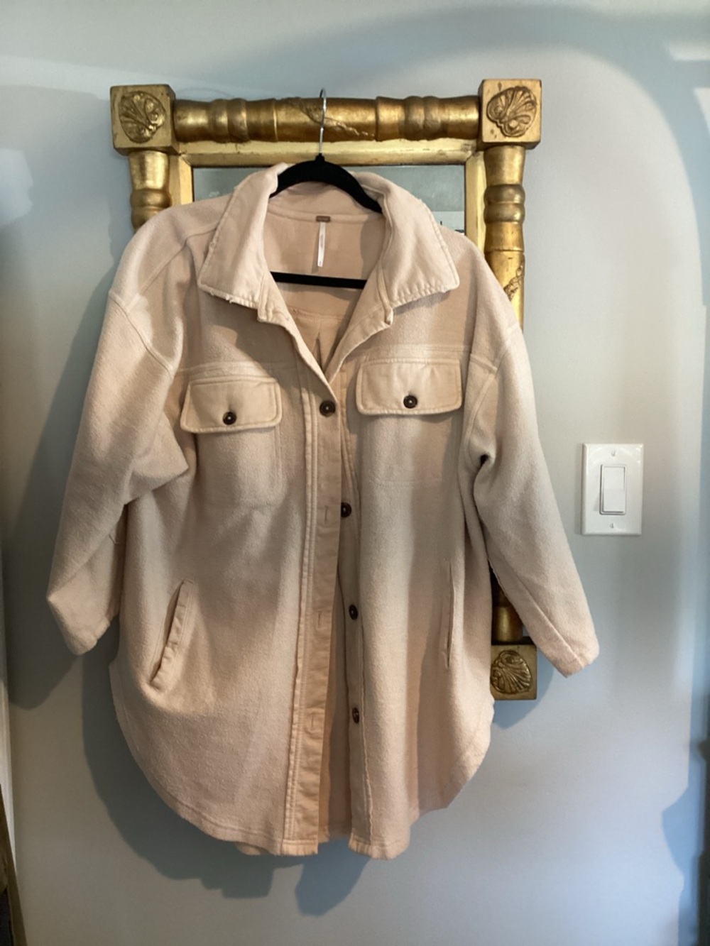 FREE PEOPLE Ruby Collared Button Down Shacket Jacket in Mustard Seed // M